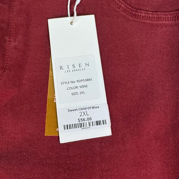 NWT Risen Jeans Straight Leg Blue Size 2XL High Rise “sweet Child Of Wine” - Picture 2 of 8